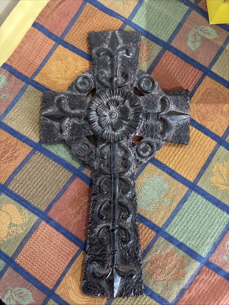Ceramic Celtic Cross Wall Hanging Decoration 14”
