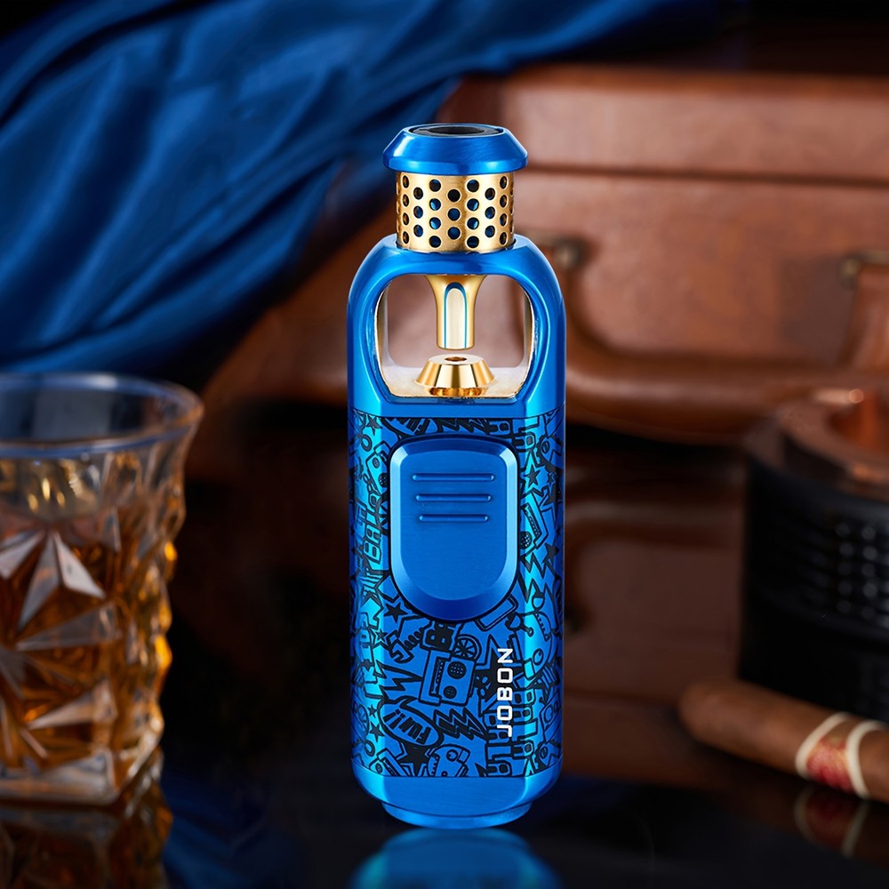 Metal Torch Lighter-Refillable Butane Jet Adjustable Blue Flame Lighter