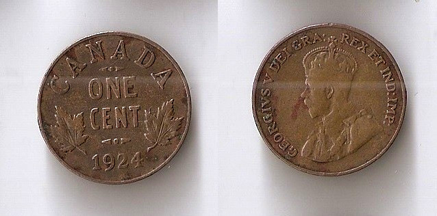 Canada 1 cent 1924 Rare!!!