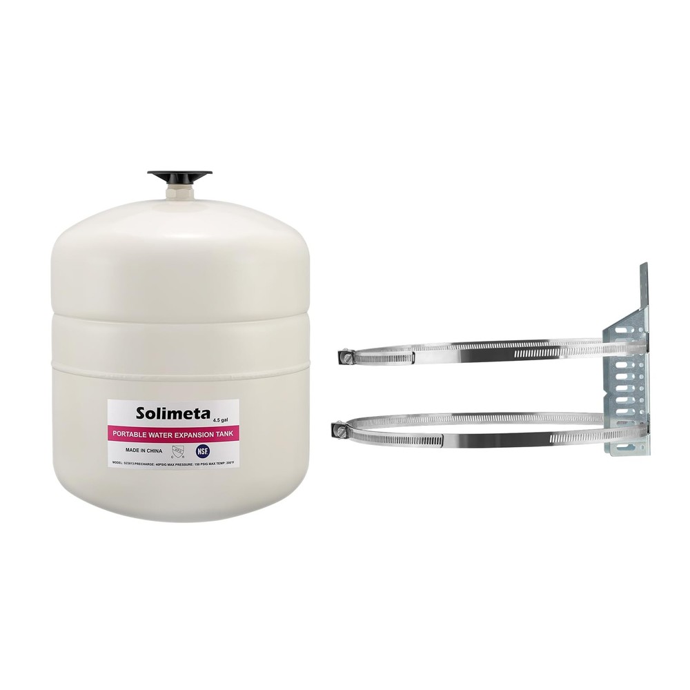 Solimeta 4.5 Gallon Potable Water Expansion Tank With Adjustable Wall Mountin...