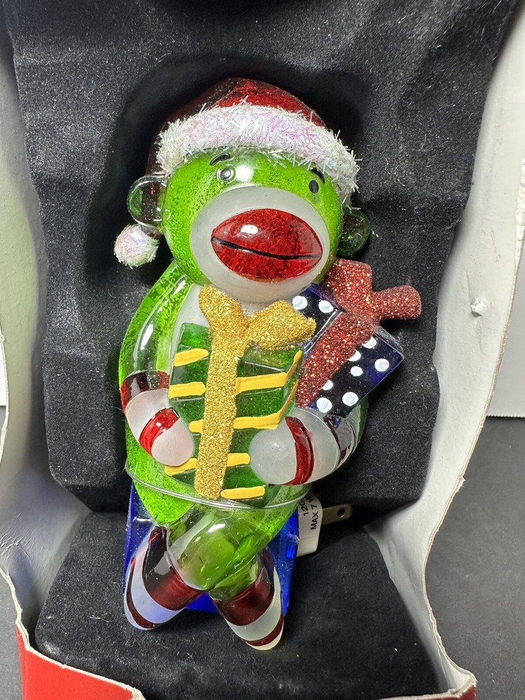 Sock Monkey Christmas Plug In Night Light free ship New