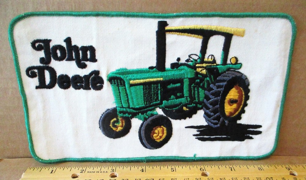 John Deere Utility Tractor Embroidered Patch Jacket Uniform Coat jd  BIG! 8.75"w