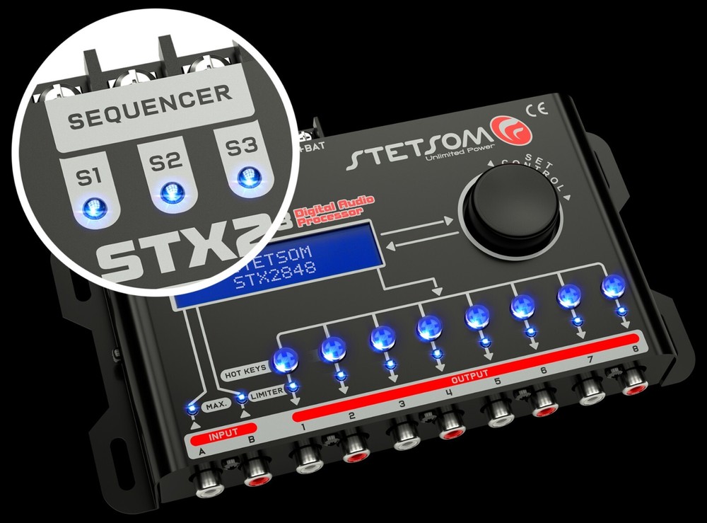 Stetsom STX2848/Digital Audio Processor/Dsp Crossover 2 Inputs 8 Outputs/Stetsom