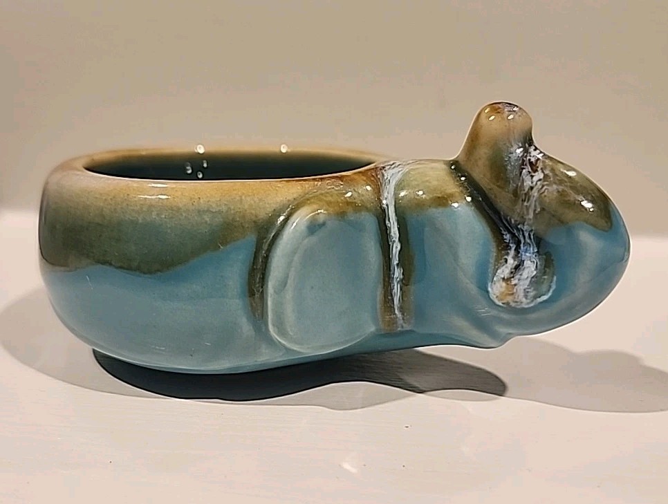 Elephant Drip Glaze Planter Pot