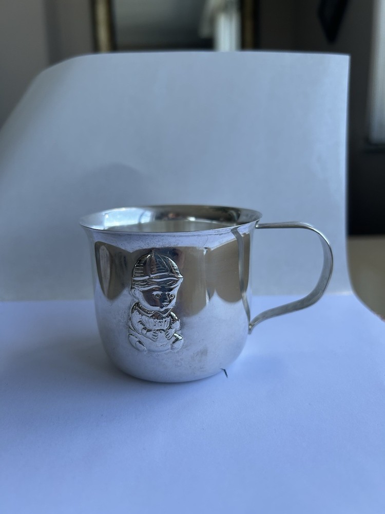 Vintage Silver 925 Child's Cup Embossed Boy Design