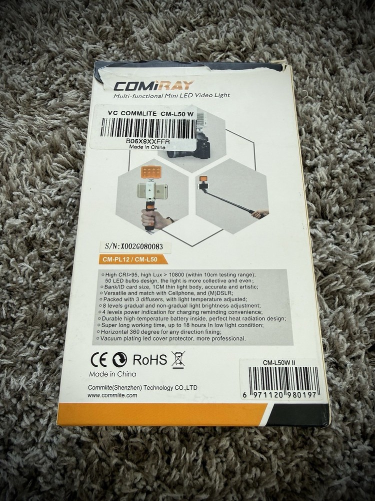 ComiRay Multi-Functional Mini LED Video Light for Photography