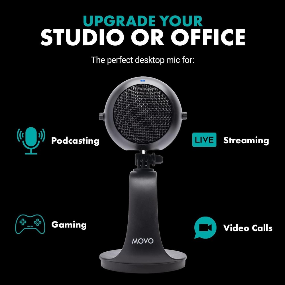 Cardioid USB Desktop Microphone - Versatile for Streaming, Gaming & Conferencing
