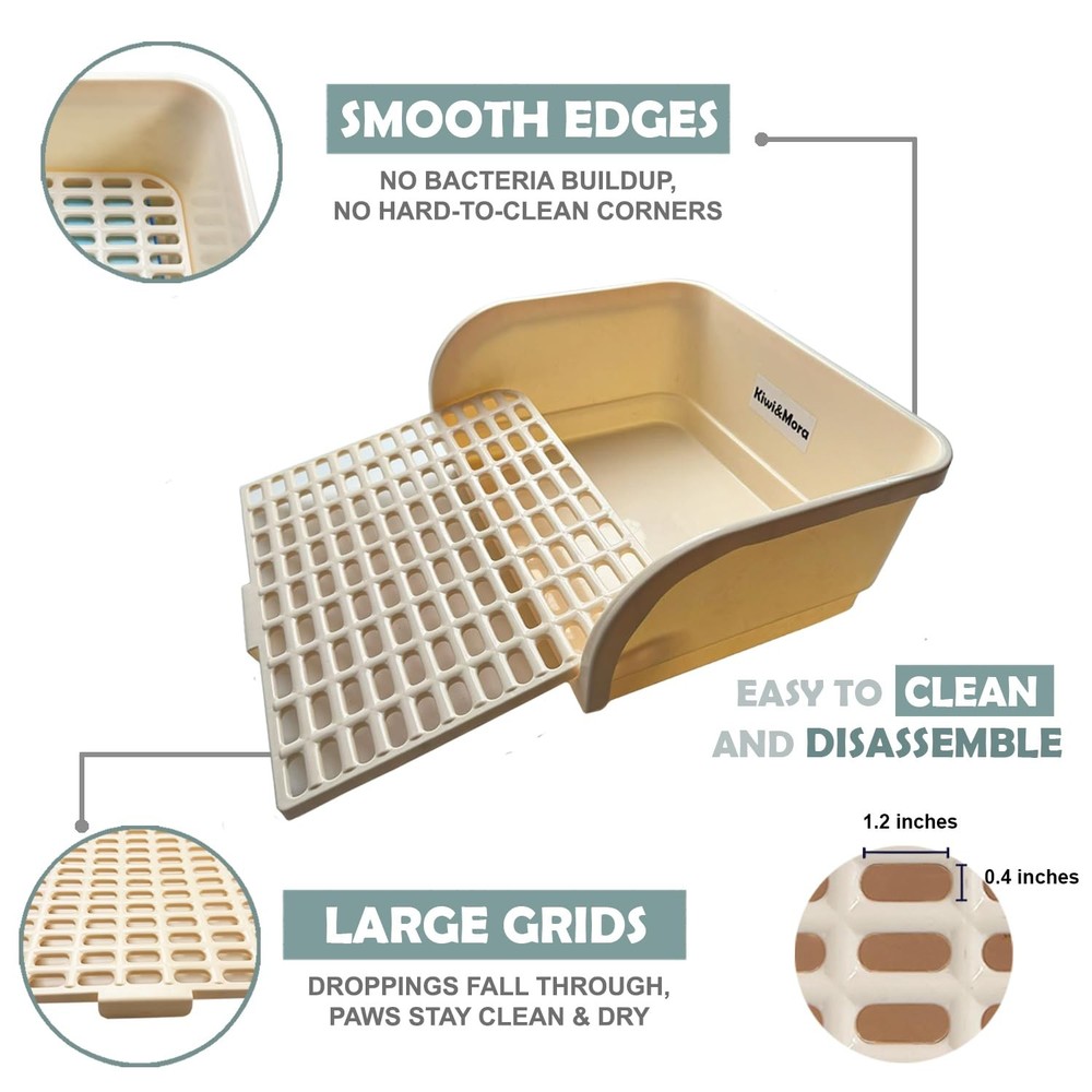 Rabbit Litter Box - Extra Large Bunny Litter Box, Easy to Clean and Disassemb...