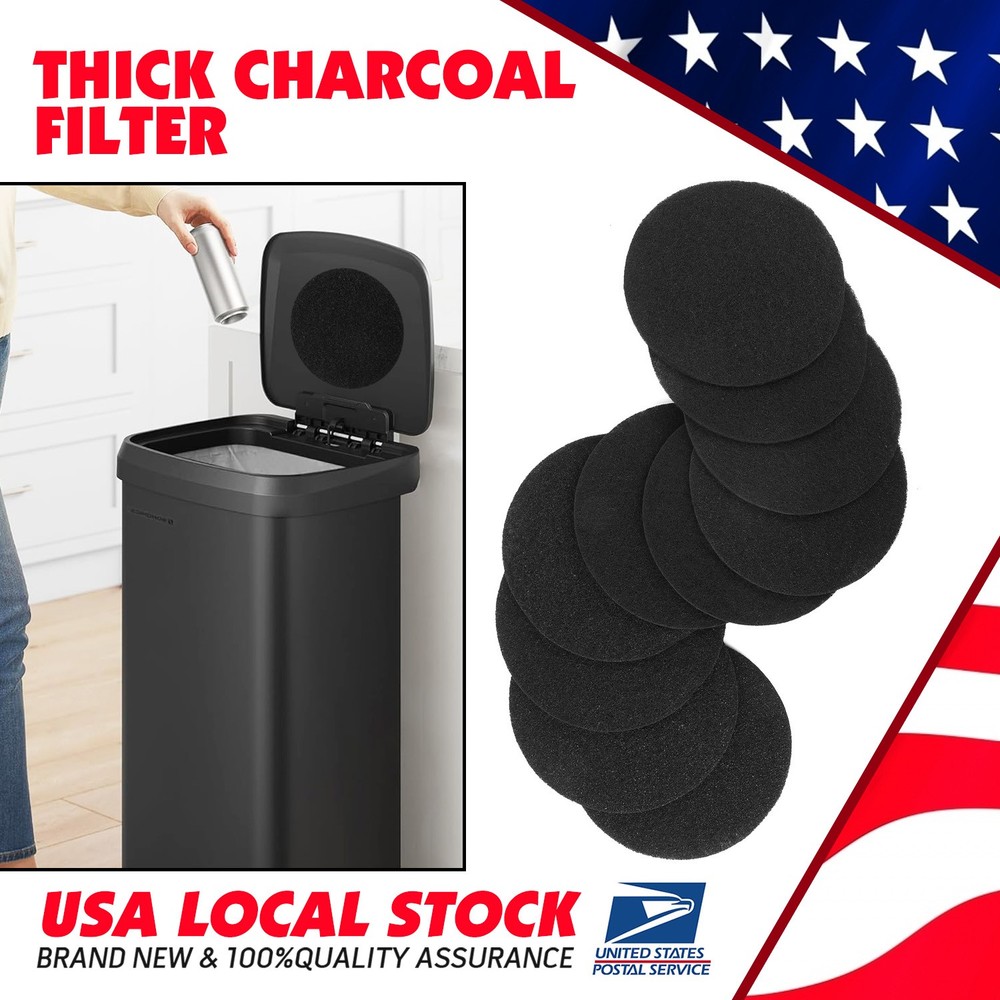 10 Pcs Kitchen Compost Bin Charcoal Filter Ceramic Pail Activated Carbon Filter