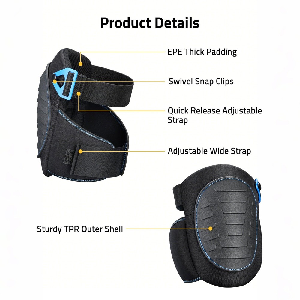 Work Construction Knee Pads Safety Leg Protector Adjustable Comfort Professional