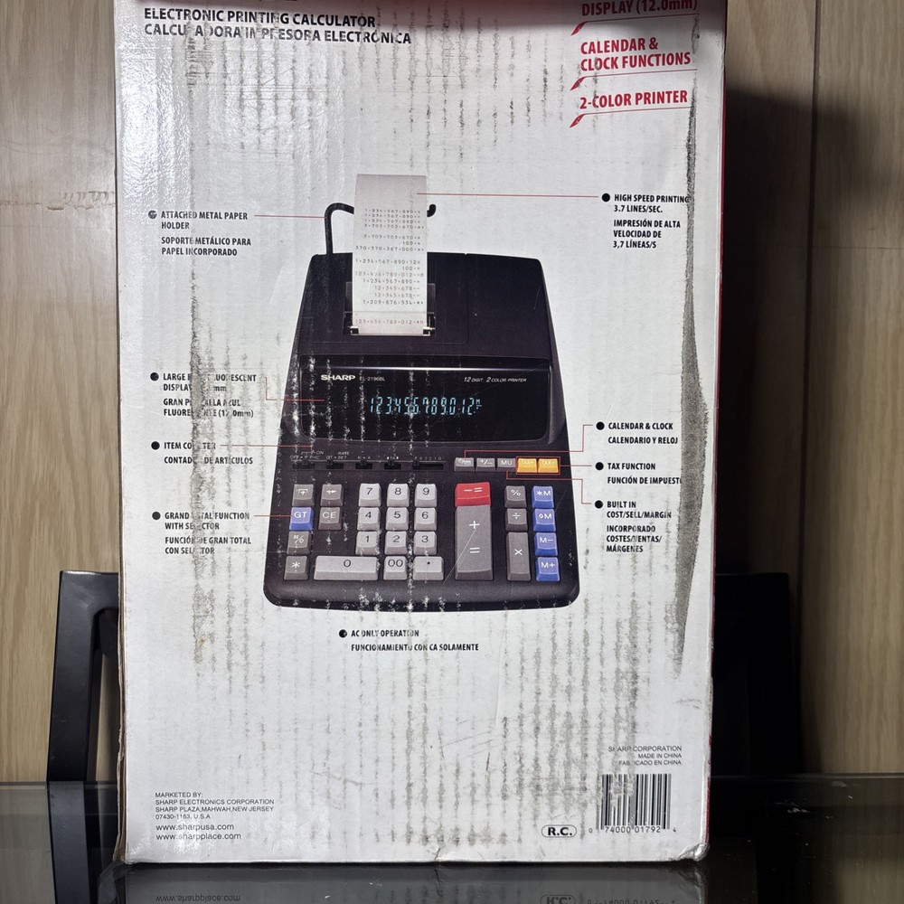 Sharp EL2196BL Standard Function Calculator Black