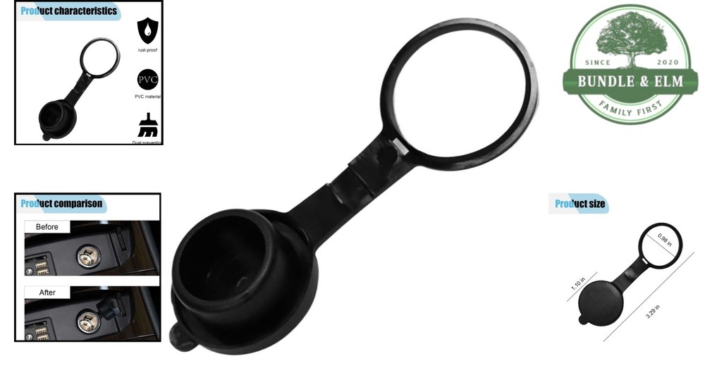 Universal 12V Plug Cover for Cigarette Lighter Socket, Waterproof and Dustproof