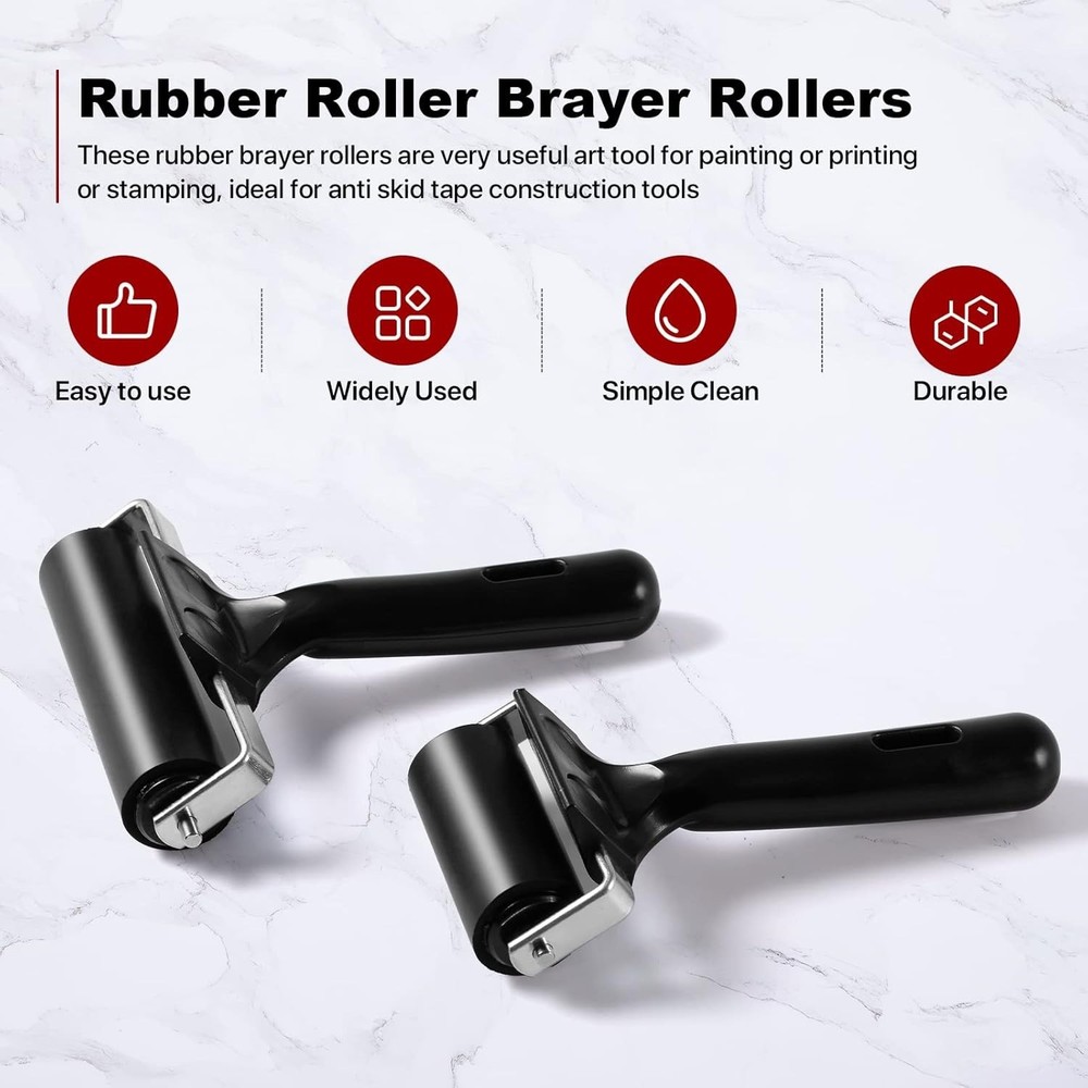 3 Pack Brayer Rollers for Crafting, Vinyl , Printmaking Brayer Rollers for Cr...