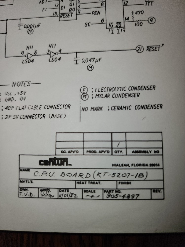 Time Pilot Manual + Schematics Arcade Centuri