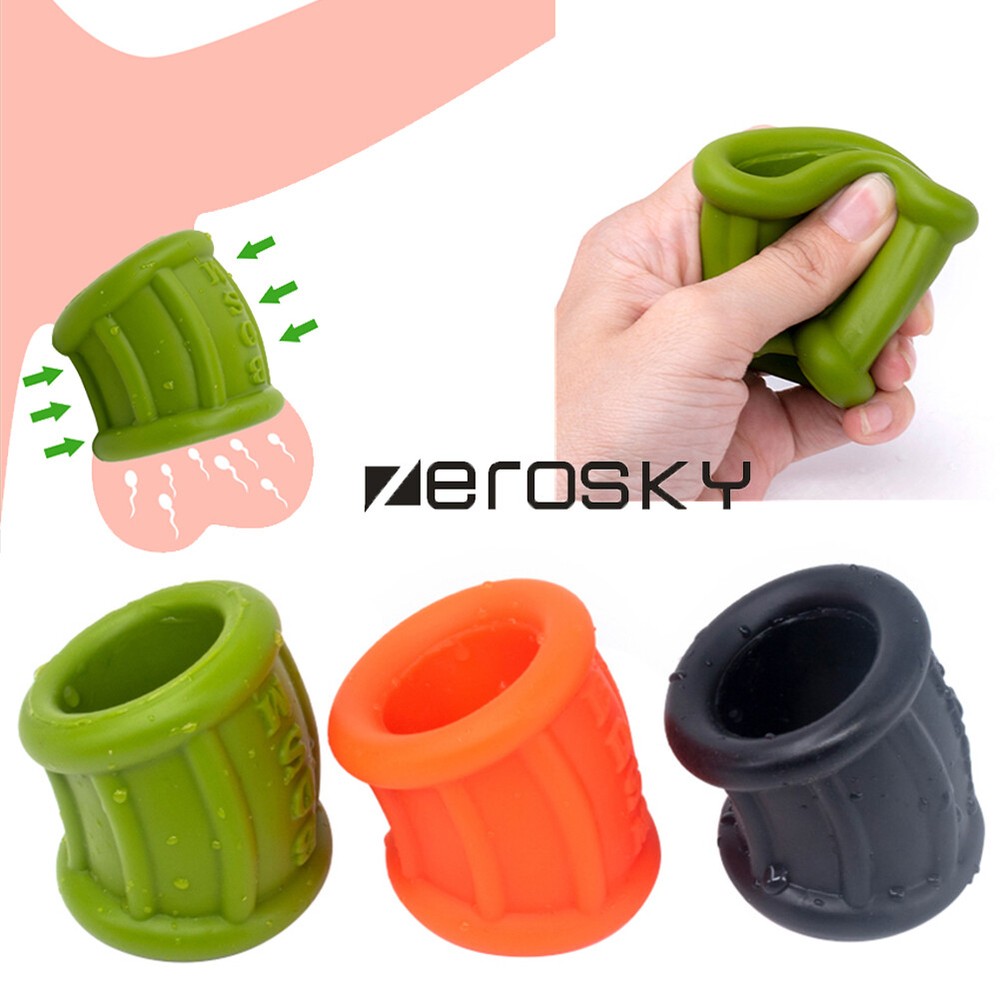 Silicone Ball Scrotum Stretcher Enhancer Squeeze Testicle Ring Delay Ejaculation