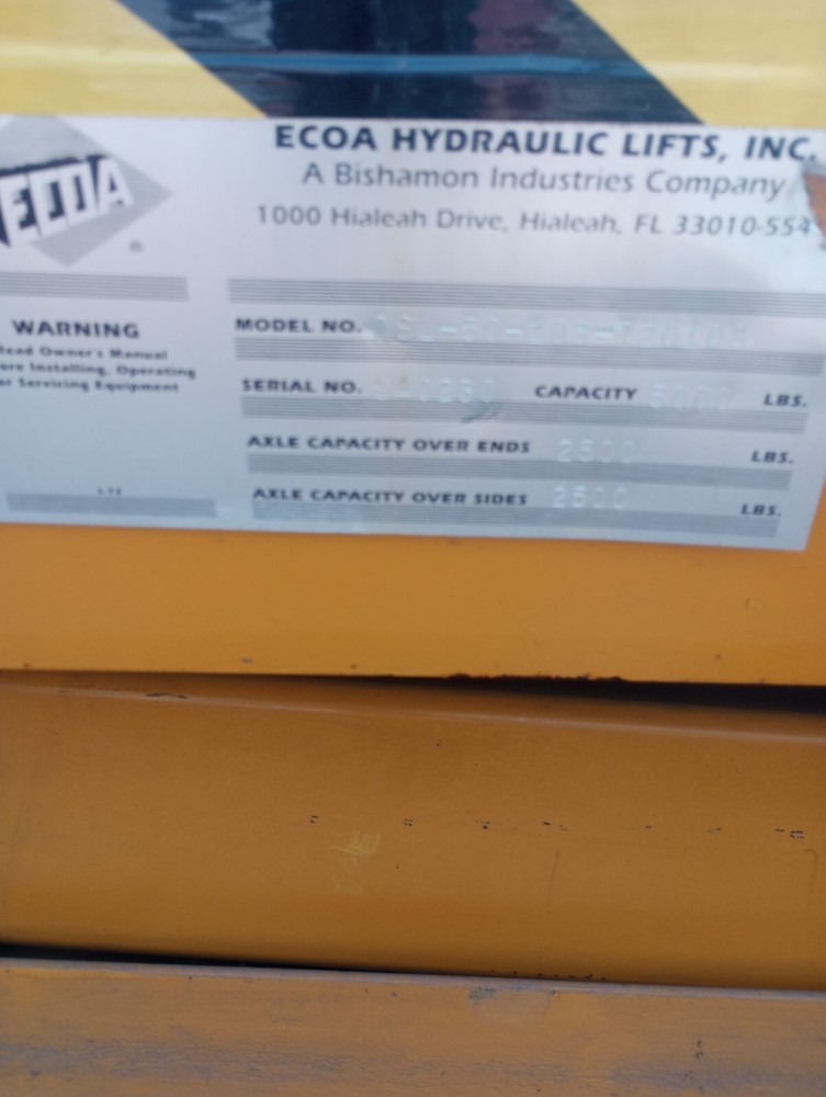 Ecoa Hydraulic Lift, 5000 Lb