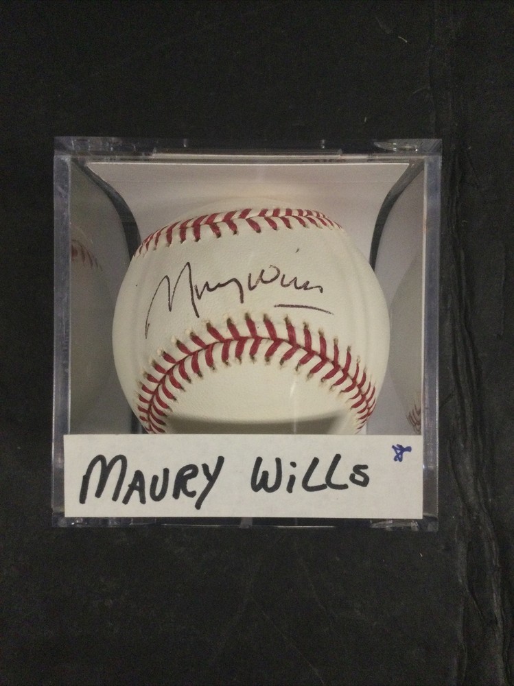 Maury Wills Los Angeles Dodgers Signed Baseball JSA BB #