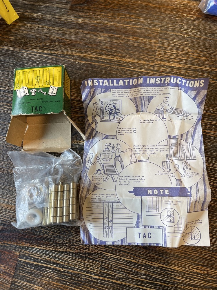 TAC 4 Window Adjustable Louver Shutter Mounting Set Vintage 🏠