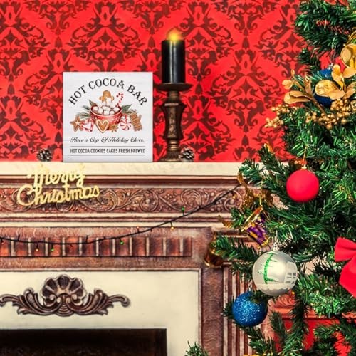 Kitchen Christmas Decorations, Gingerbread Decor Sign, Rustic Christmas COCOA