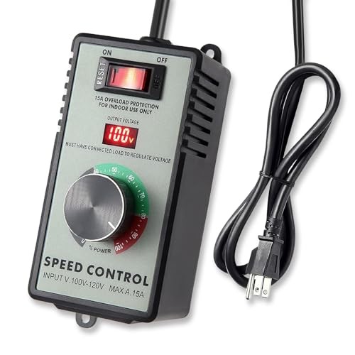 AC Motor Speed Controller 120V 15A, Variable Fan Speed Controller with LED