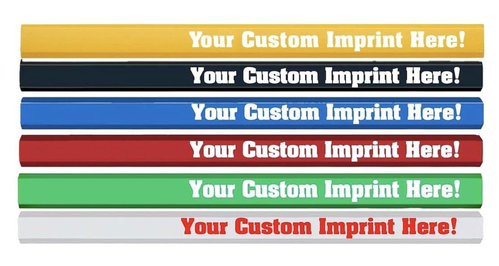 6 Carpenter Pencils Laser Engraved Personalized Custom Name, Logo, or Text