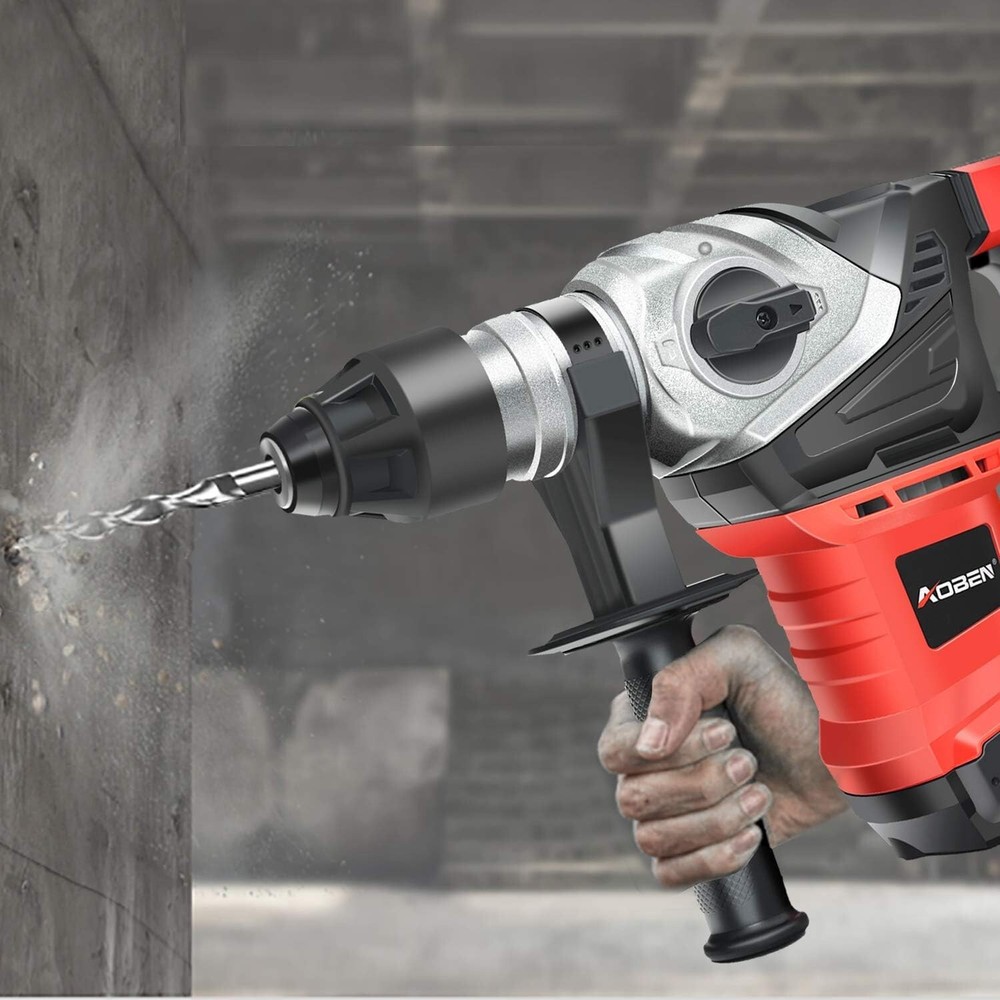 Corded 13 Amp Rotary Hammer - Efficient Demolition with Comprehensive Tool Kit