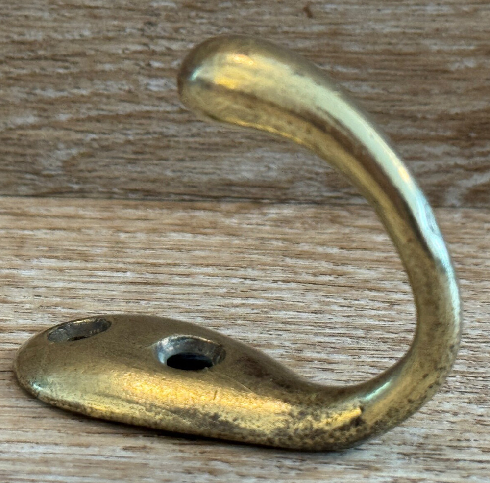 VINTAGE BRASS COAT HOOK RECLAIMED