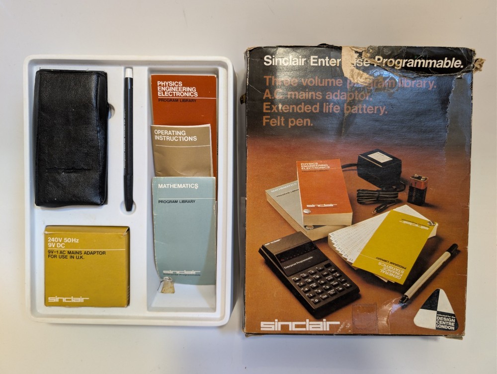 Sinclair Enterprise Programmable Calculator - BOXED - WORKING - Manuals + Power