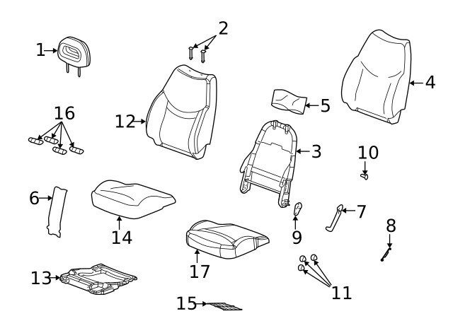 Genuine GM Headrest 22698936