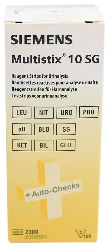 Siemens (Bayer) Multistix 10 SG Test Strips for Urinalysis 100/BX