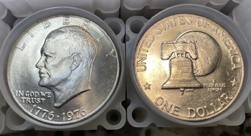 One, Bicentennial Eisenhower  1776-1976 ~ “Ike Silver Dollar”, Very Circulated.