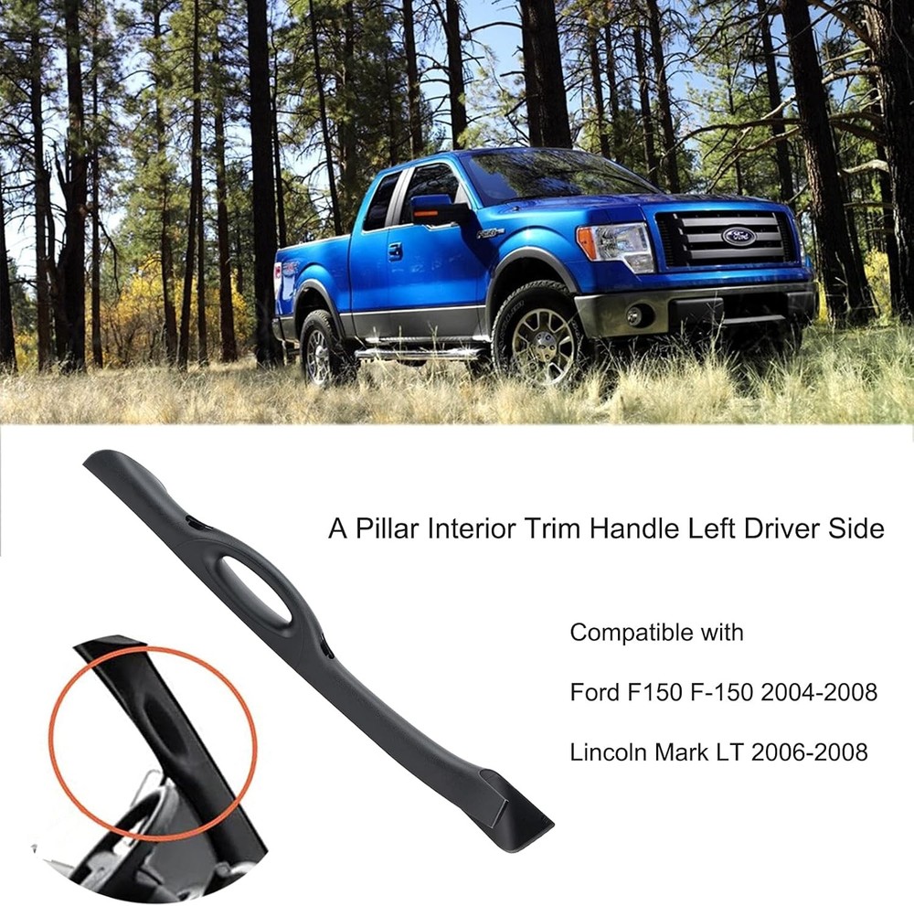 A Pillar Interior Trim Handle Left Driver Side Front Side, Black