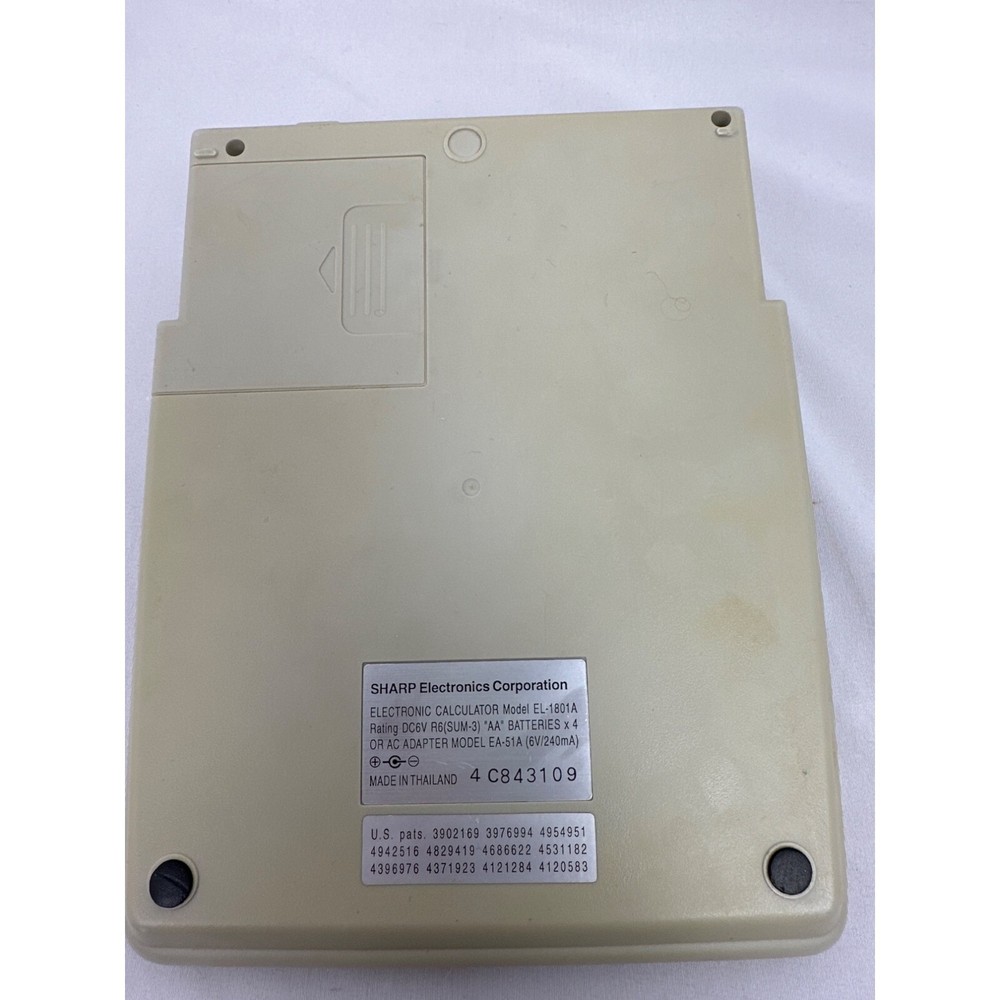 Sharp EL-1801A Calculator UNTESTED FOR PARTS ONLY