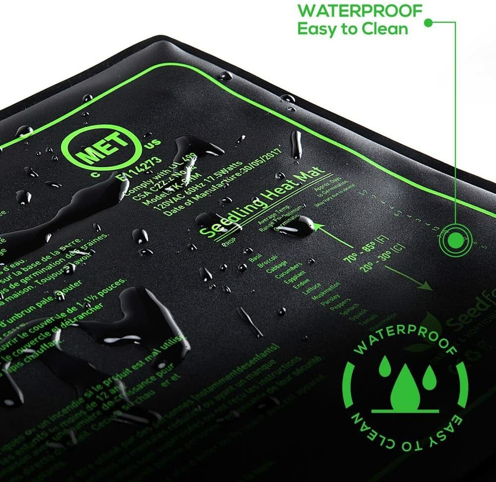 Seedling Heat Mat Seed Germination w/ Thermostat Controller Heating Pad 10"x20"