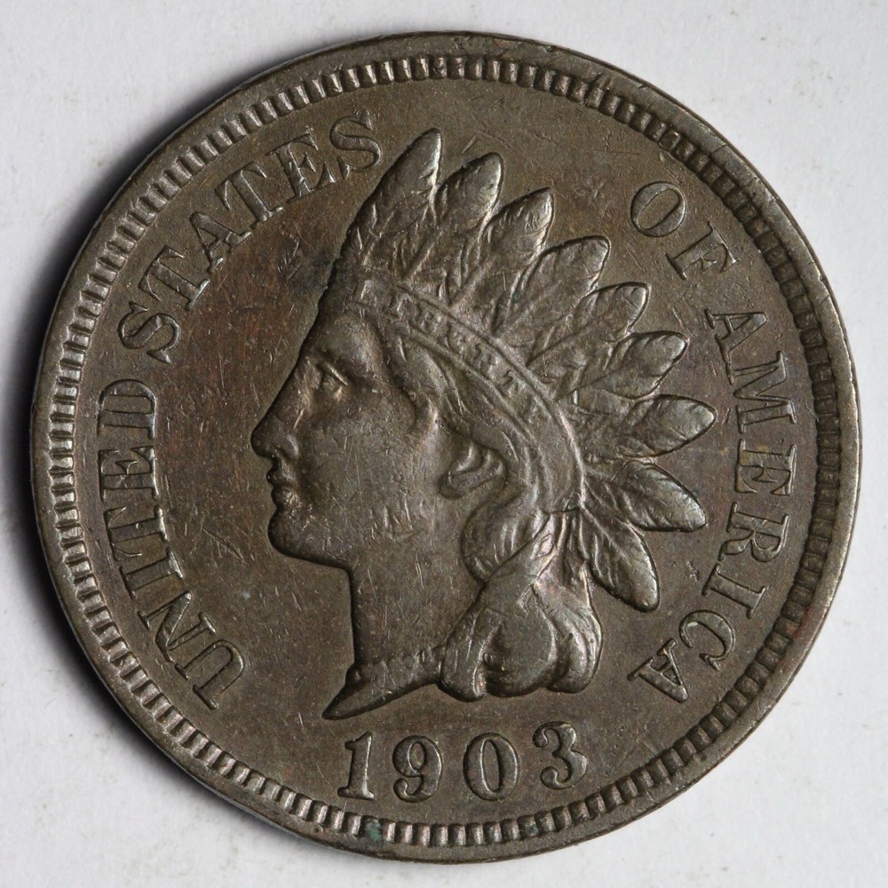 1903 Indian Head Cent Penny AU E240 XJH