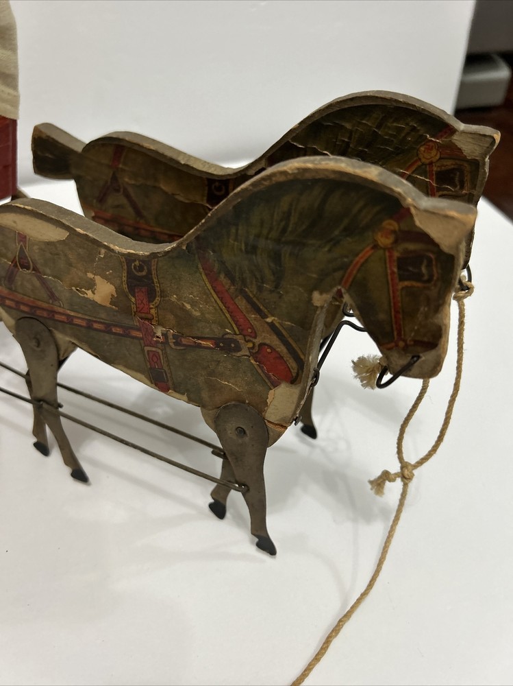 GIBBS GYPSY WAGON PULL TOY HORSE DRAWN COVERED WAGON