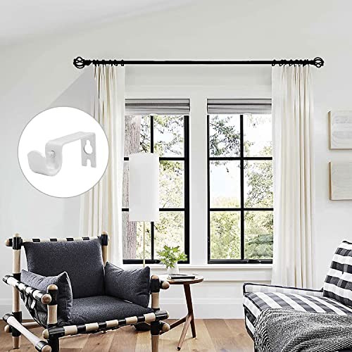 Curtain Bracket Pcs Holders, Fixed Brackets for 1/or 5/8 inch Rods 2 White