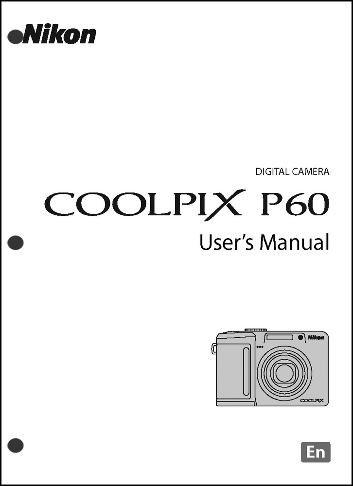 Nikon CoolPix P60  Digital Camera User Guide Instruction  Manual