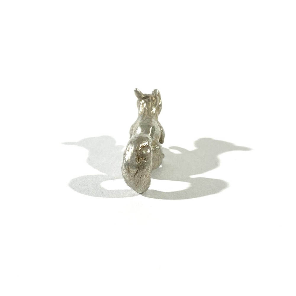 vintage solid silver squirrel mini miniature , hallmarked figurine