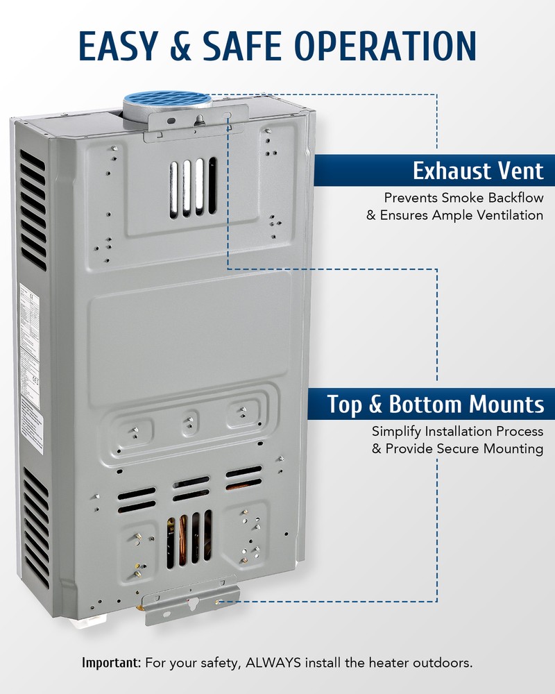 CO-Z 18L Hot Water Heater LPG Propane Gas Instant Tankless Boiler Display -Used