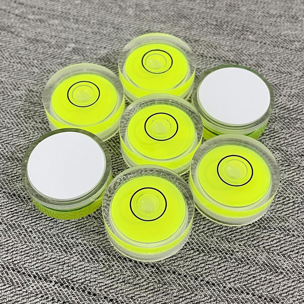 4Pcs Small Circular Bubble Levels with Double Sided Adhesive Bottom Mini Little
