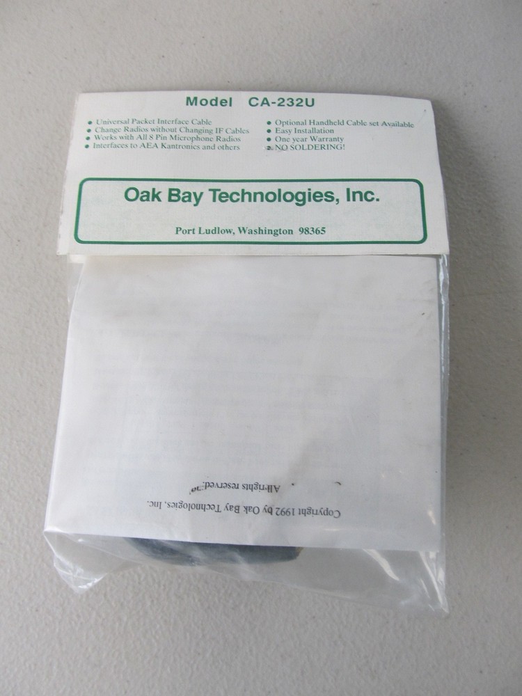 Oak Bay Tech Universal Packet Interface Cable Uni-Cable CA-232U