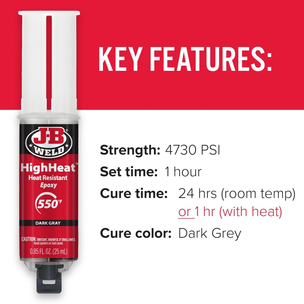 High Heat Epoxy Syringe, Dark Grey