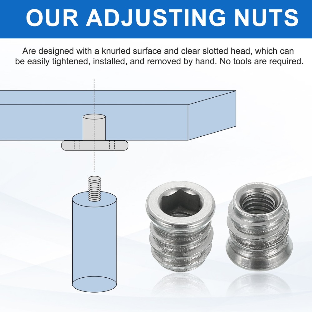 12Pcs Threaded Inserts Nuts, M6x12mm Hex Socket Drive Nut Inserts for Wood
