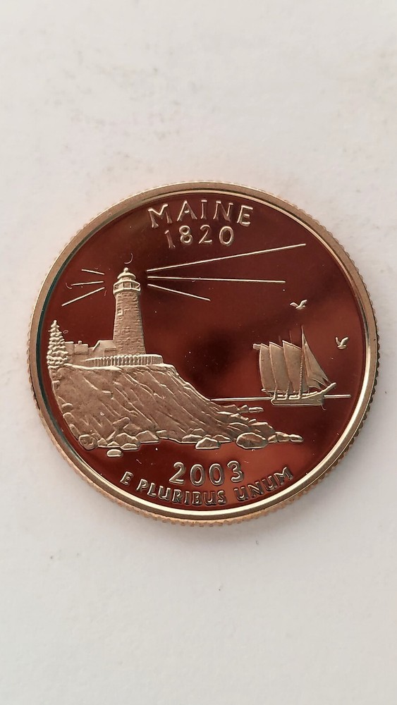 2003-S United States Proof Clad State Quarter, Maine
