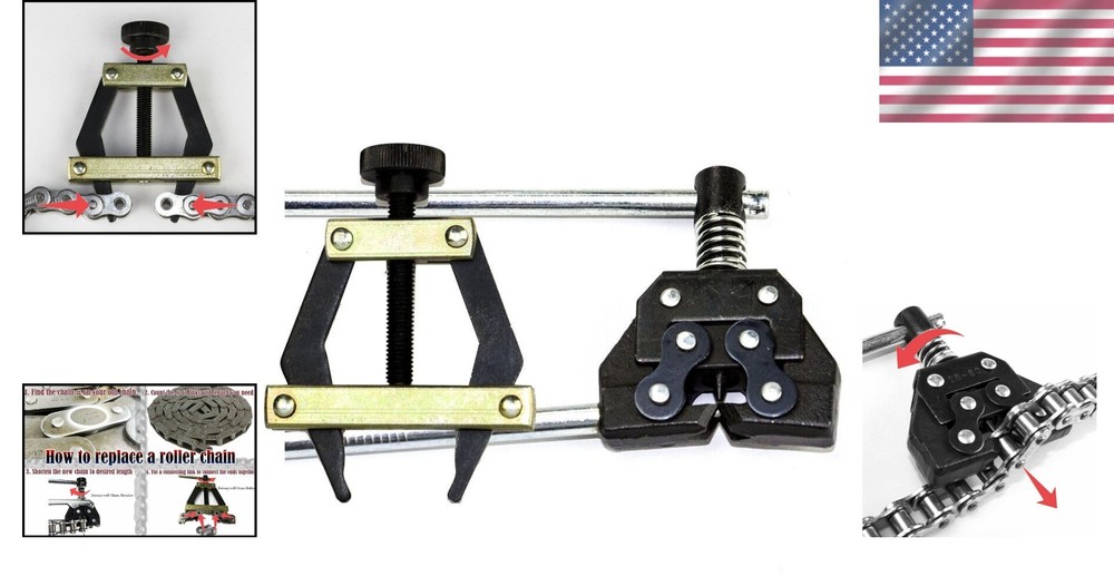 Compact Roller Chain Tools for Bikes & Motorcycles - Breaker & Puller Included