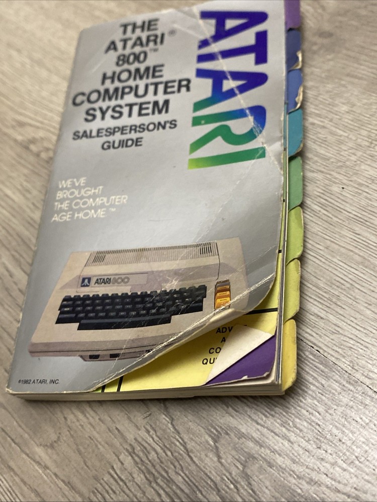 Atari 800 Home Computer System Salesperson’s Guide 1982 Book