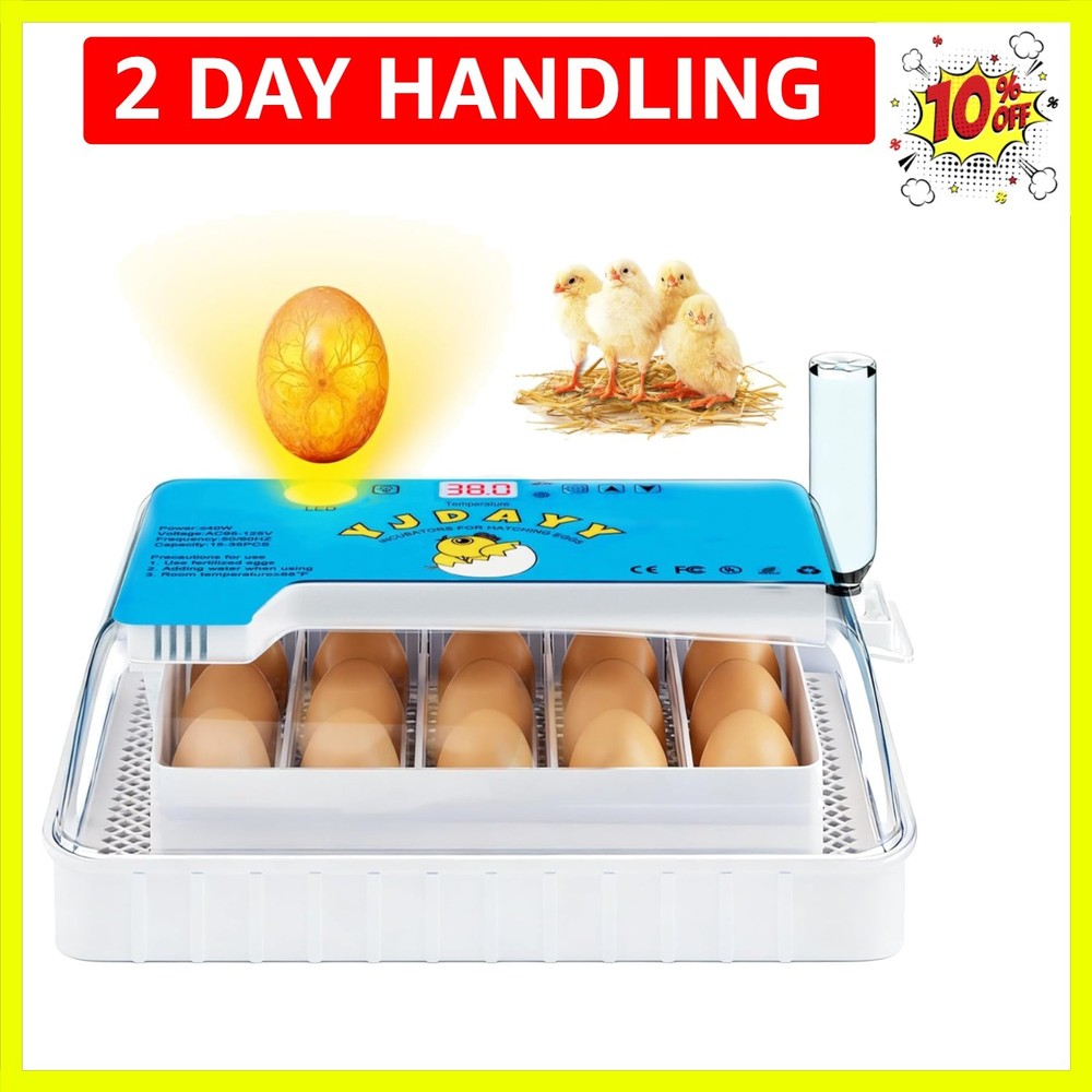 15-35 Eggs Incubator with Automatic Egg Turning and ℉Temperature Display LED ...