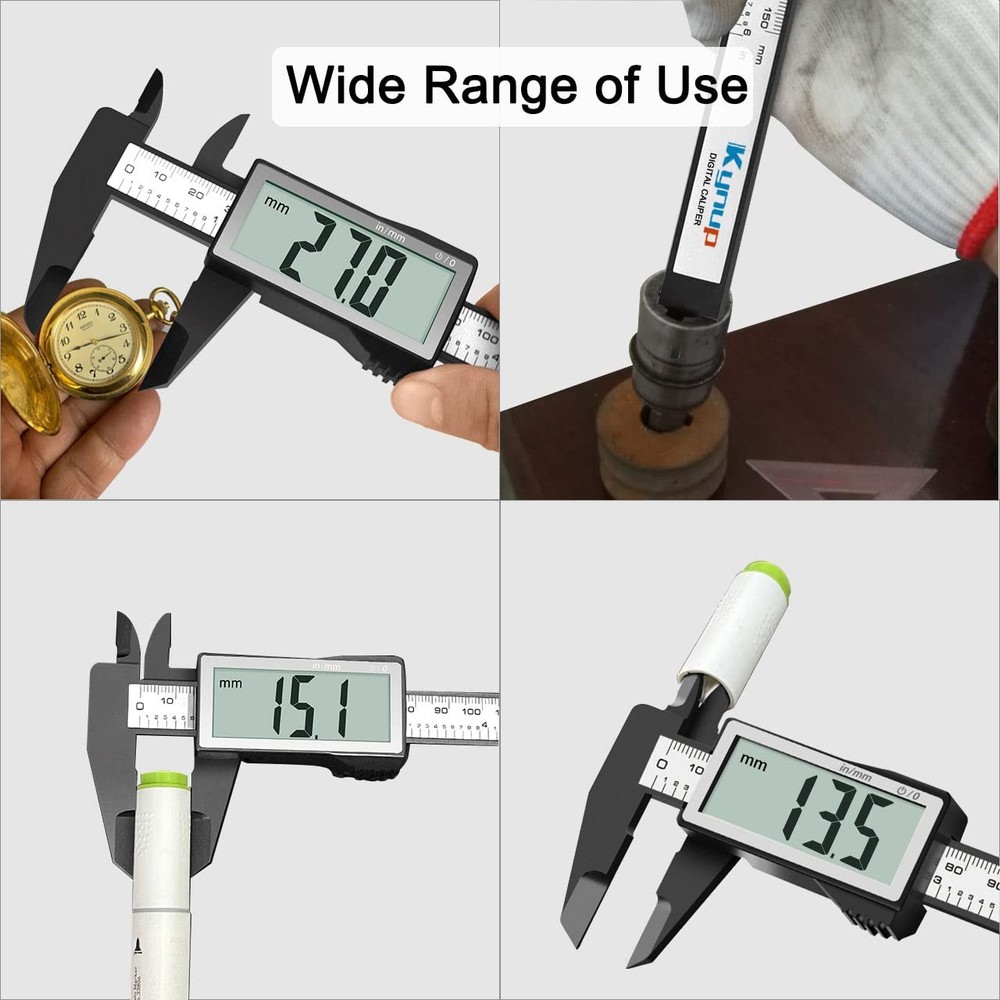 Caliper Measuring Tool, Digital Caliper Outside Micrometer Large Screen,6Inch