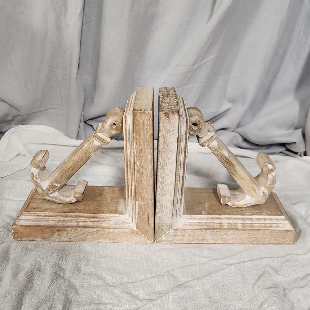 Book Ends White Washed Anchors
